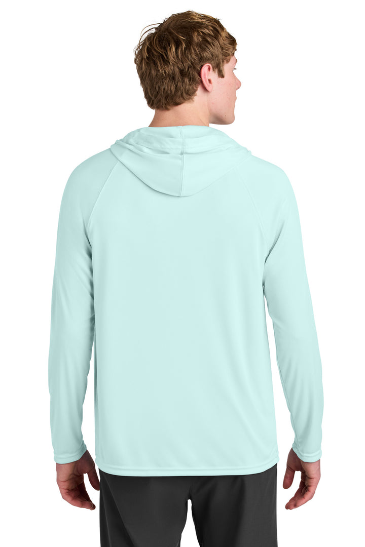 PastelBlue A4 Cooling Performance Long Sleeve Hooded Tee A4N3409