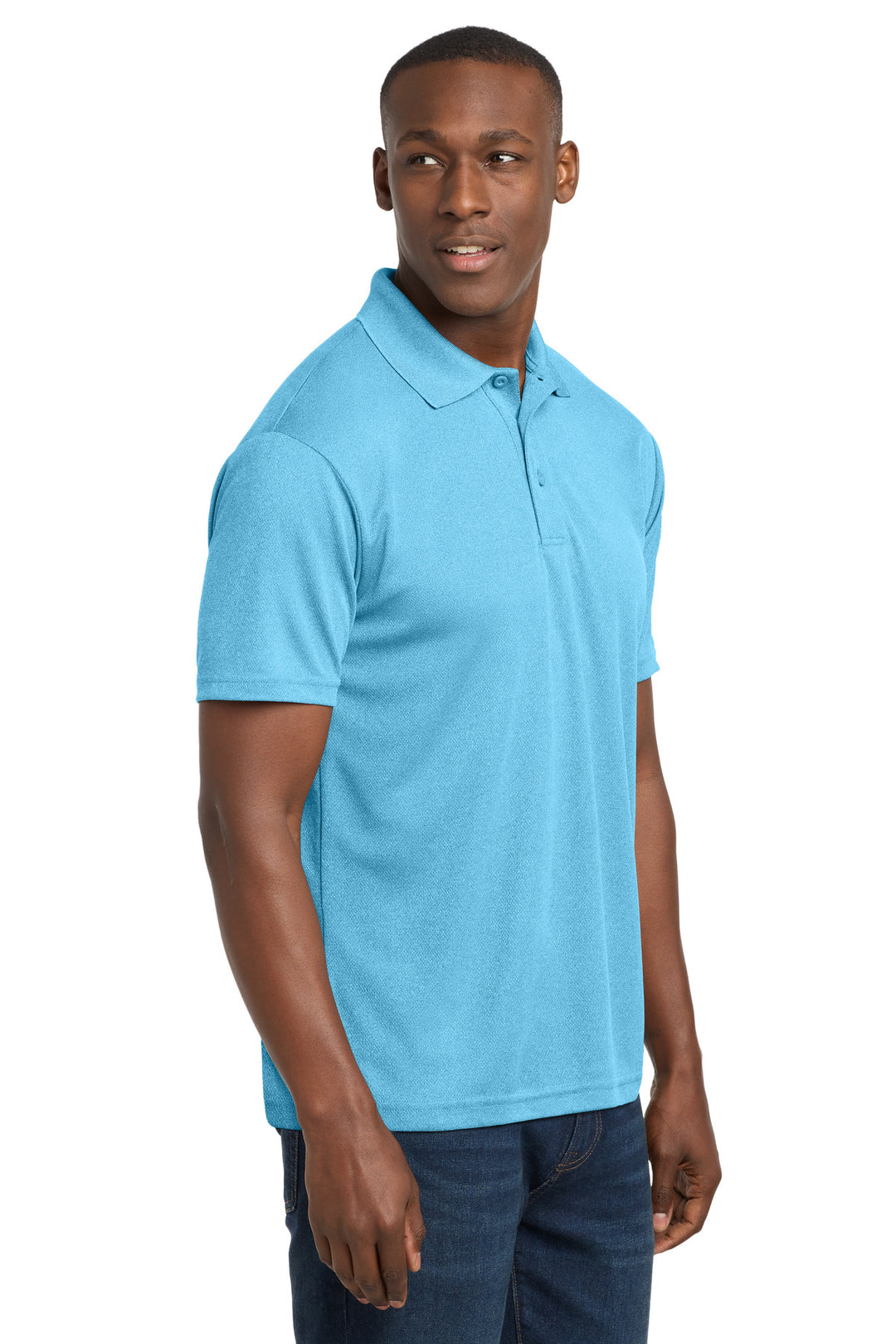 Pond Blue Hthr Sport-Tek PosiCharge RacerMesh Polo. ST640