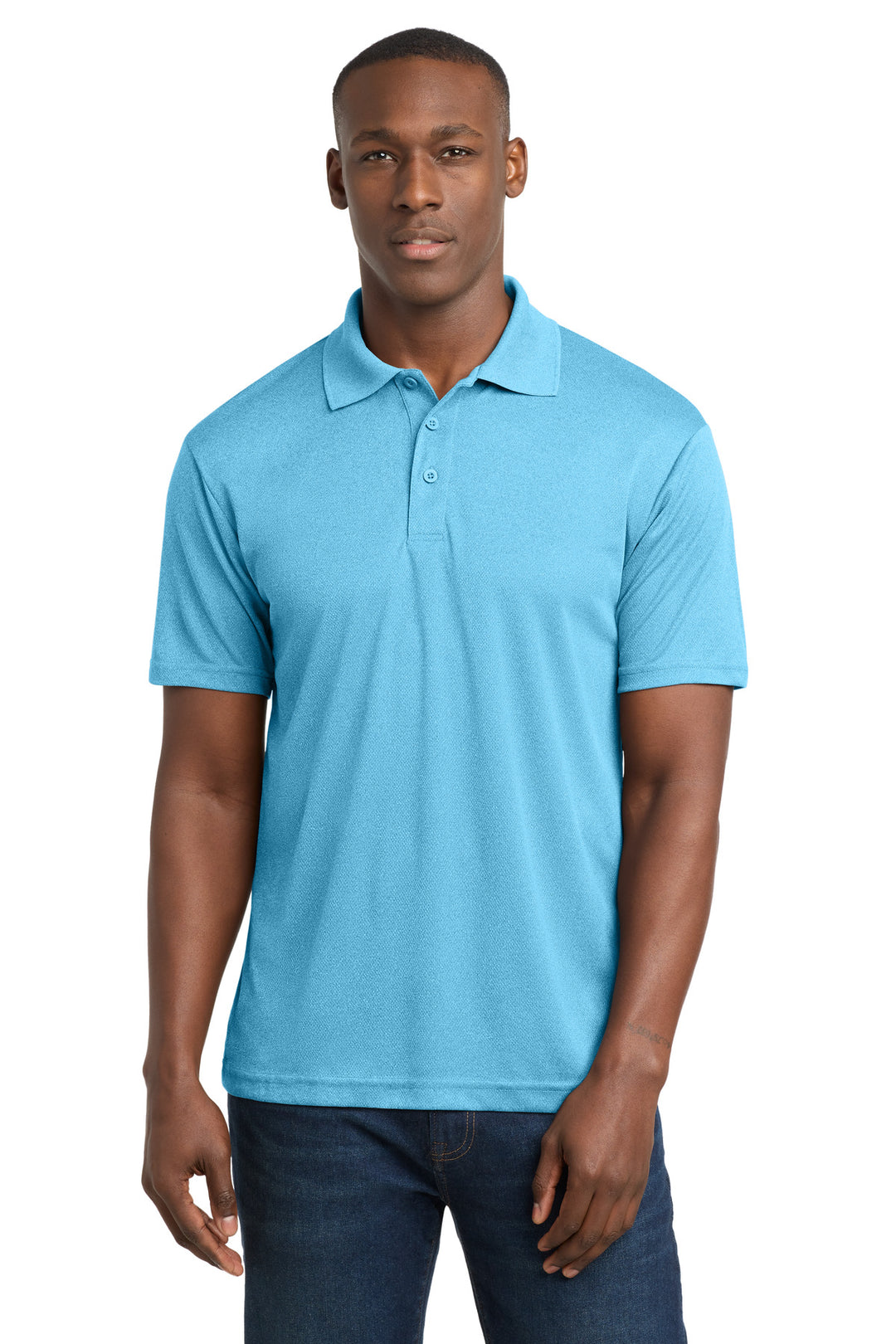 Pond Blue Hthr Sport-Tek PosiCharge RacerMesh Polo. ST640