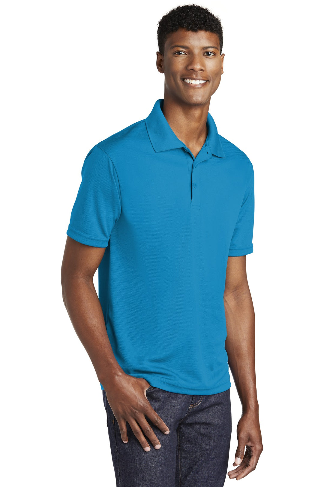Pond Blue Sport-Tek PosiCharge RacerMesh Polo. ST640