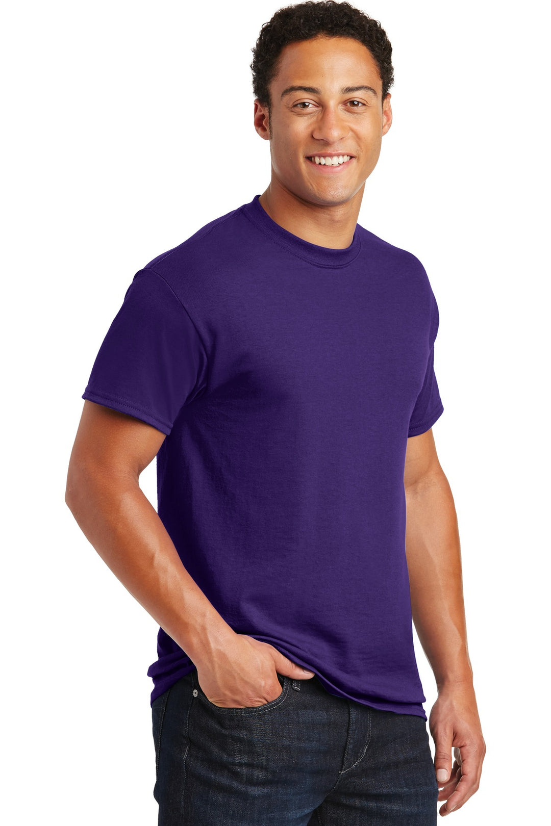Purple Gildan DryBlend 50 Cotton/50 Poly T-Shirt. 8000