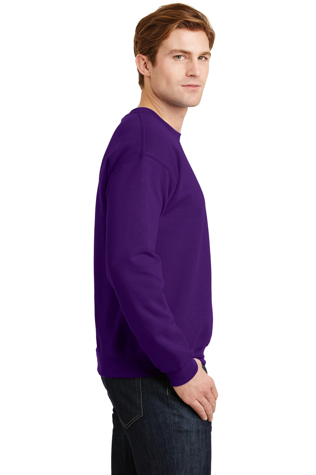 Purple Gildan Heavy Blend Crewneck Sweatshirt. 18000