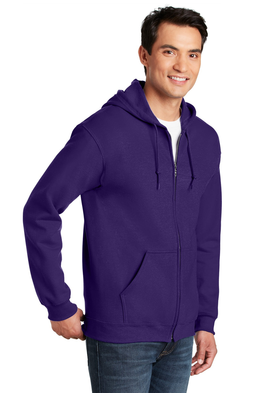 Purple Gildan - Heavy Blend Full-Zip Hooded Sweatshirt. 18600