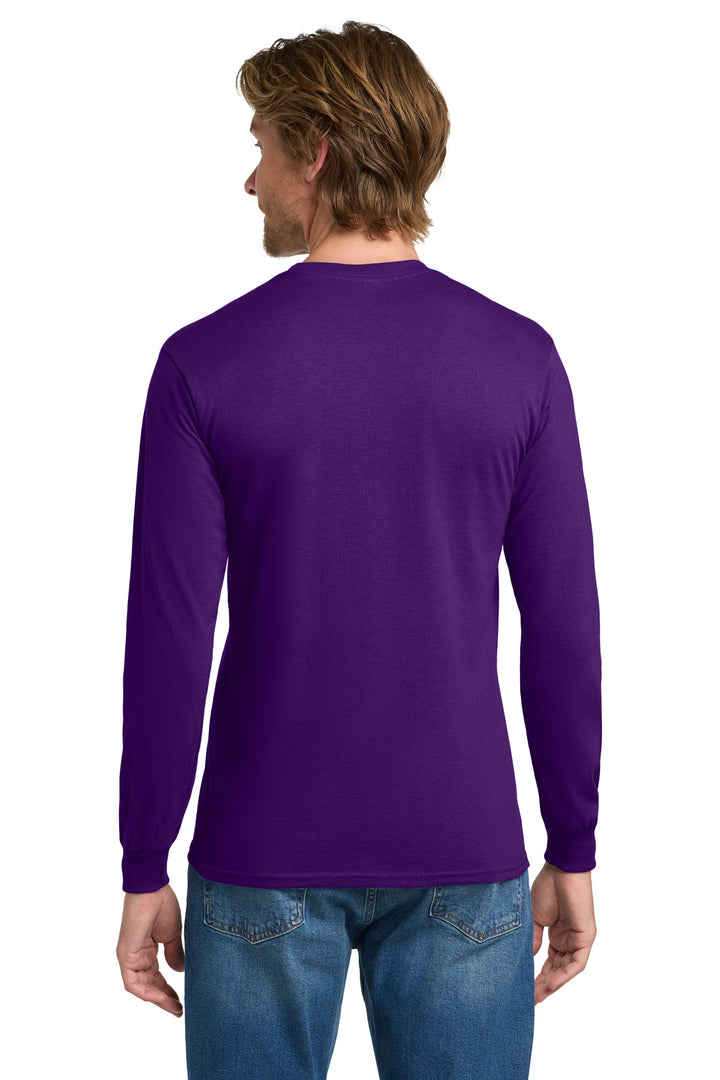 Purple Gildan - Heavy Cotton 100% Cotton Long Sleeve T-Shirt. 5400