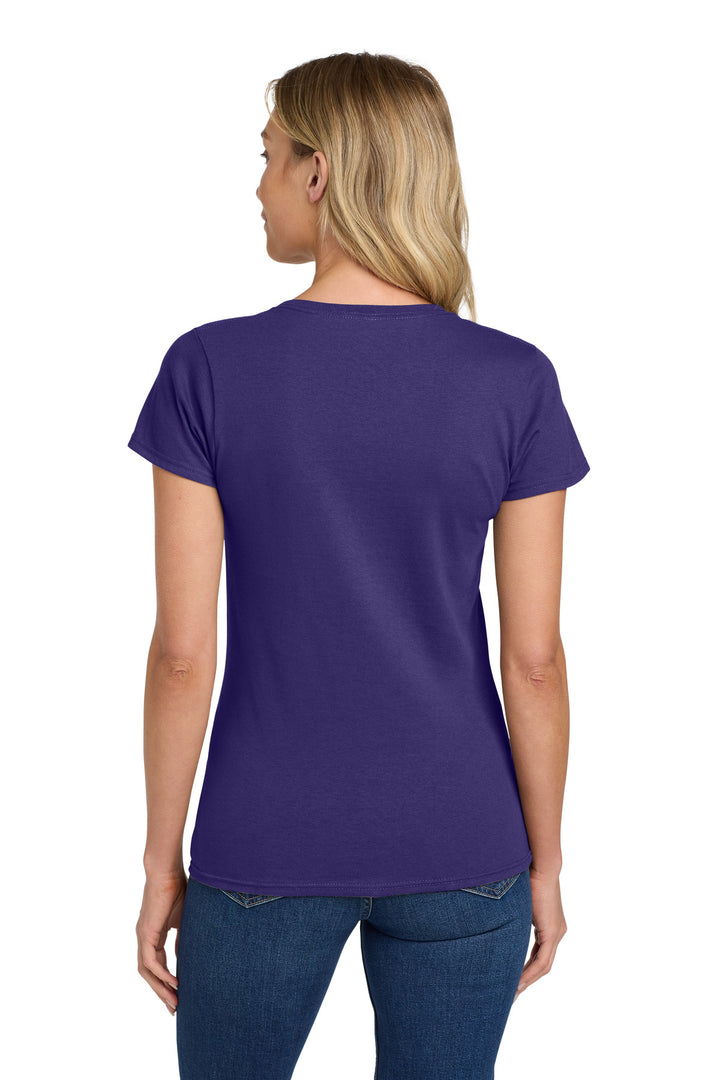 Purple Gildan Women's Heavy Cotton 100% Cotton T-Shirt. 5000L