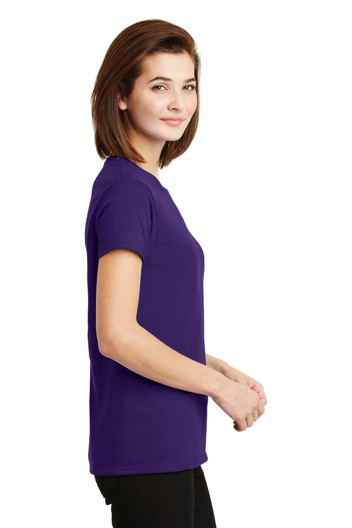 Purple Gildan Women's Ultra Cotton 100% US Cotton T-Shirt. 2000L