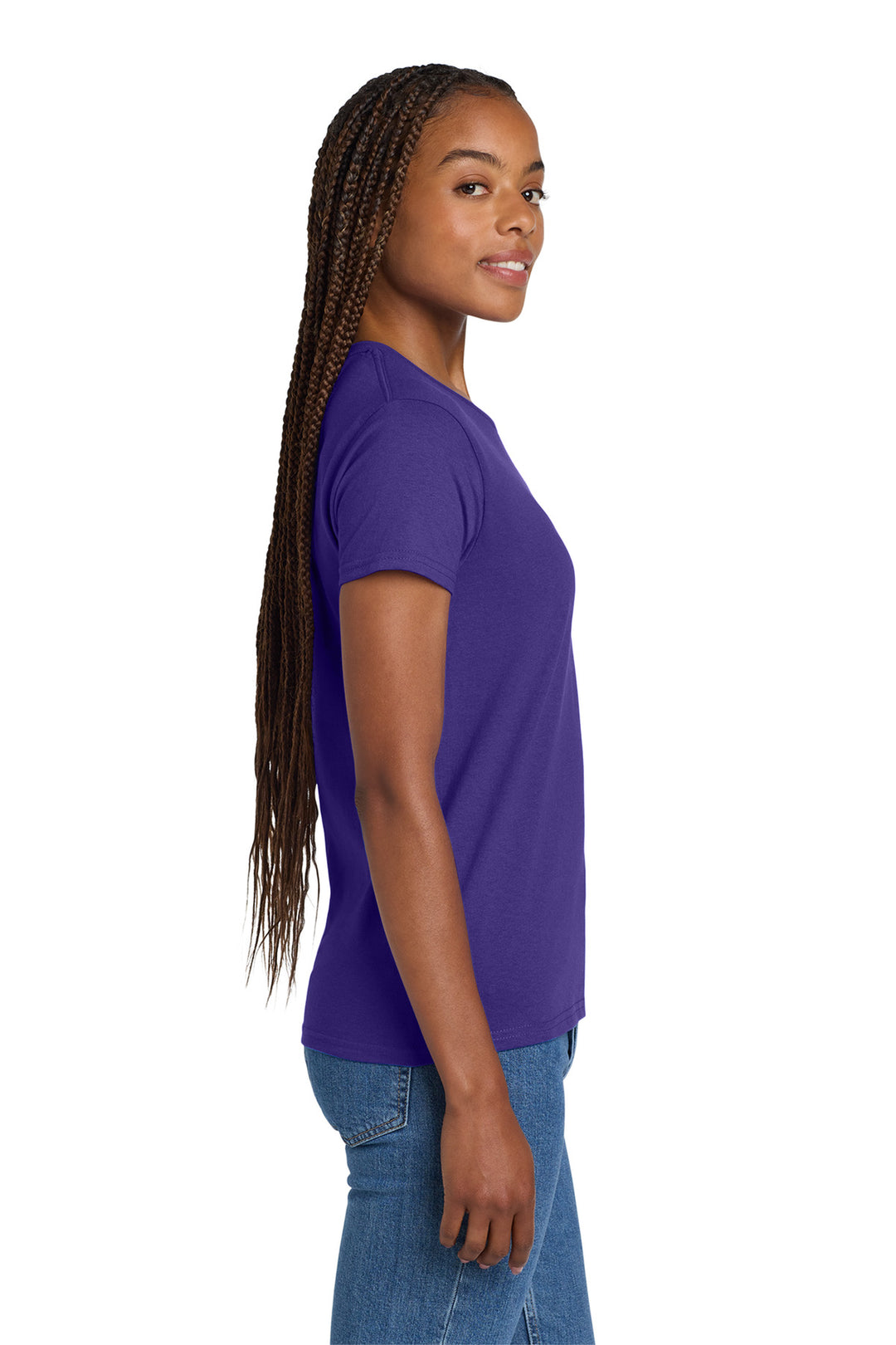 Purple Gildan Women's Ultra Cotton 100% US Cotton T-Shirt. 2000L