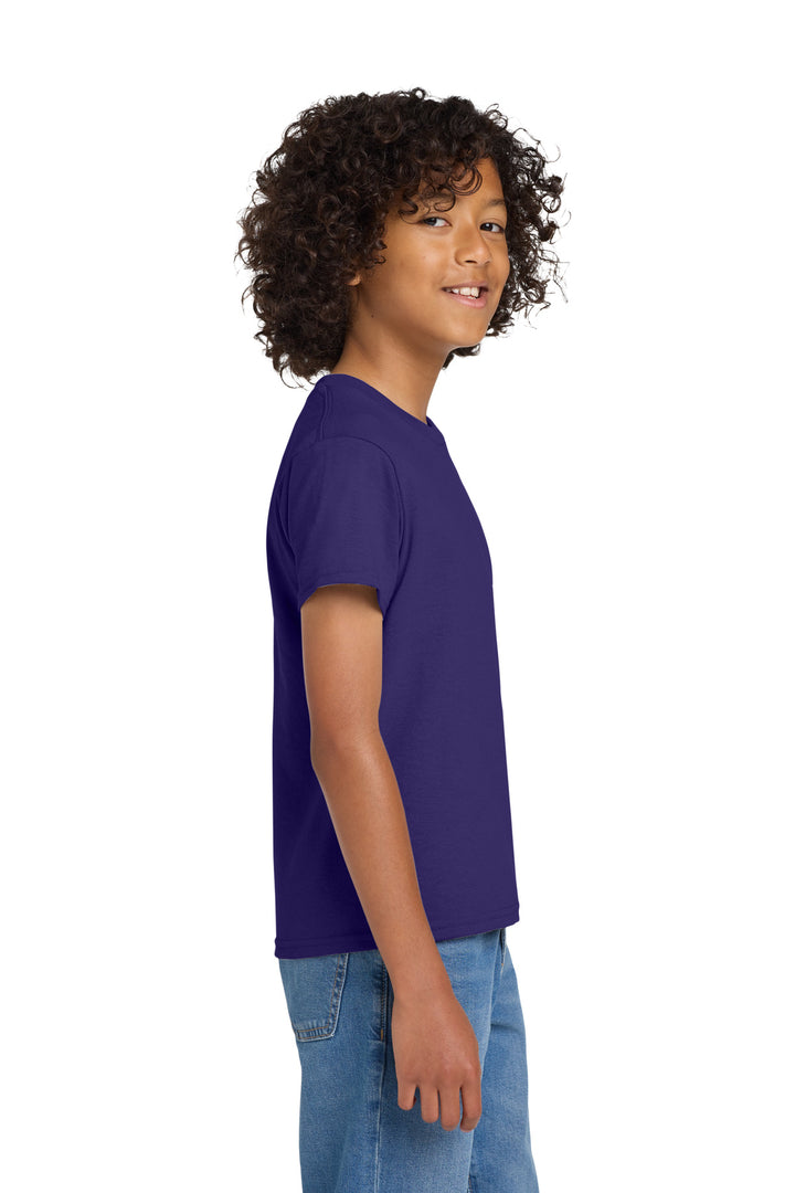 Purple Gildan Youth DryBlend 50 Cotton/50 Poly T-Shirt. 8000B