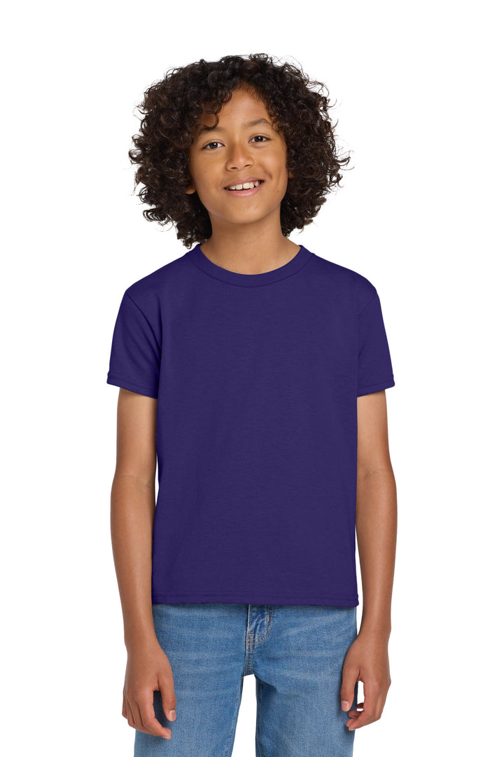 Purple Gildan Youth DryBlend 50 Cotton/50 Poly T-Shirt. 8000B