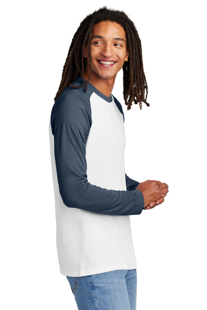 RblBl/BtWh Allmade Unisex Tri-Blend Long Sleeve Colorblock Raglan AL6009