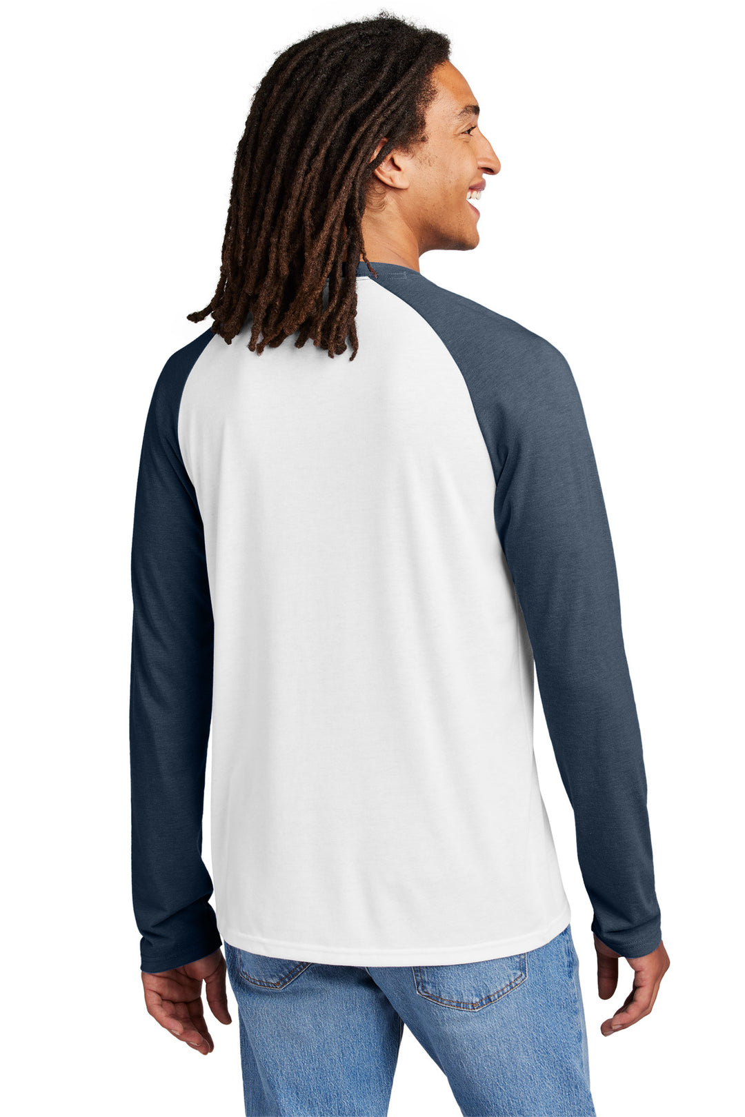 RblBl/BtWh Allmade Unisex Tri-Blend Long Sleeve Colorblock Raglan AL6009