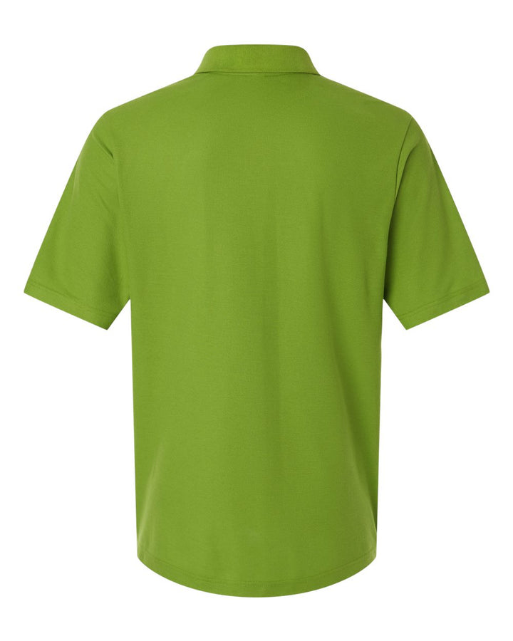 Rear View of Acid Green Men's Resolve CVC Performance Pique Polo - CE106