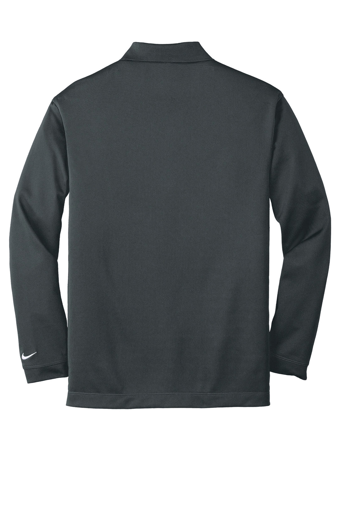 Rear View of Anthracite Nike Long Sleeve Dri-FIT Stretch Tech Polo. 466364