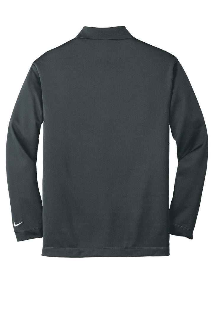 Rear View of Anthracite Nike Long Sleeve Dri-FIT Stretch Tech Polo. 466364