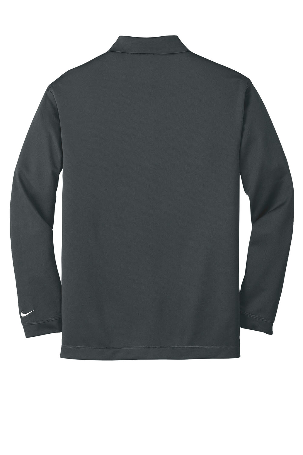 Rear View of Anthracite Nike Tall Long Sleeve Dri-FIT Stretch Tech Polo. 604940