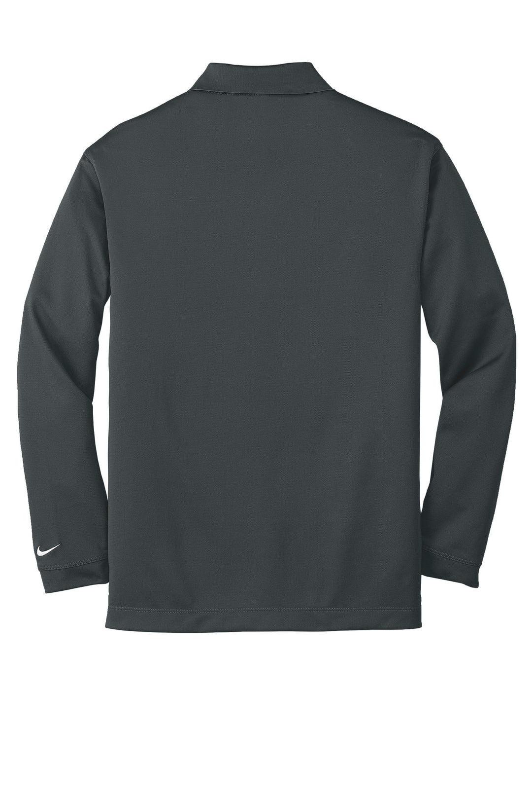 Rear View of Anthracite Nike Tall Long Sleeve Dri-FIT Stretch Tech Polo. 604940