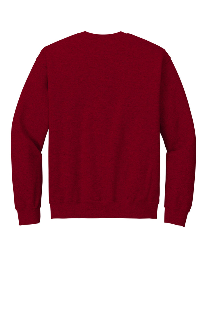 Rear View of Antqu Chry Red Gildan Heavy Blend Crewneck Sweatshirt. 18000