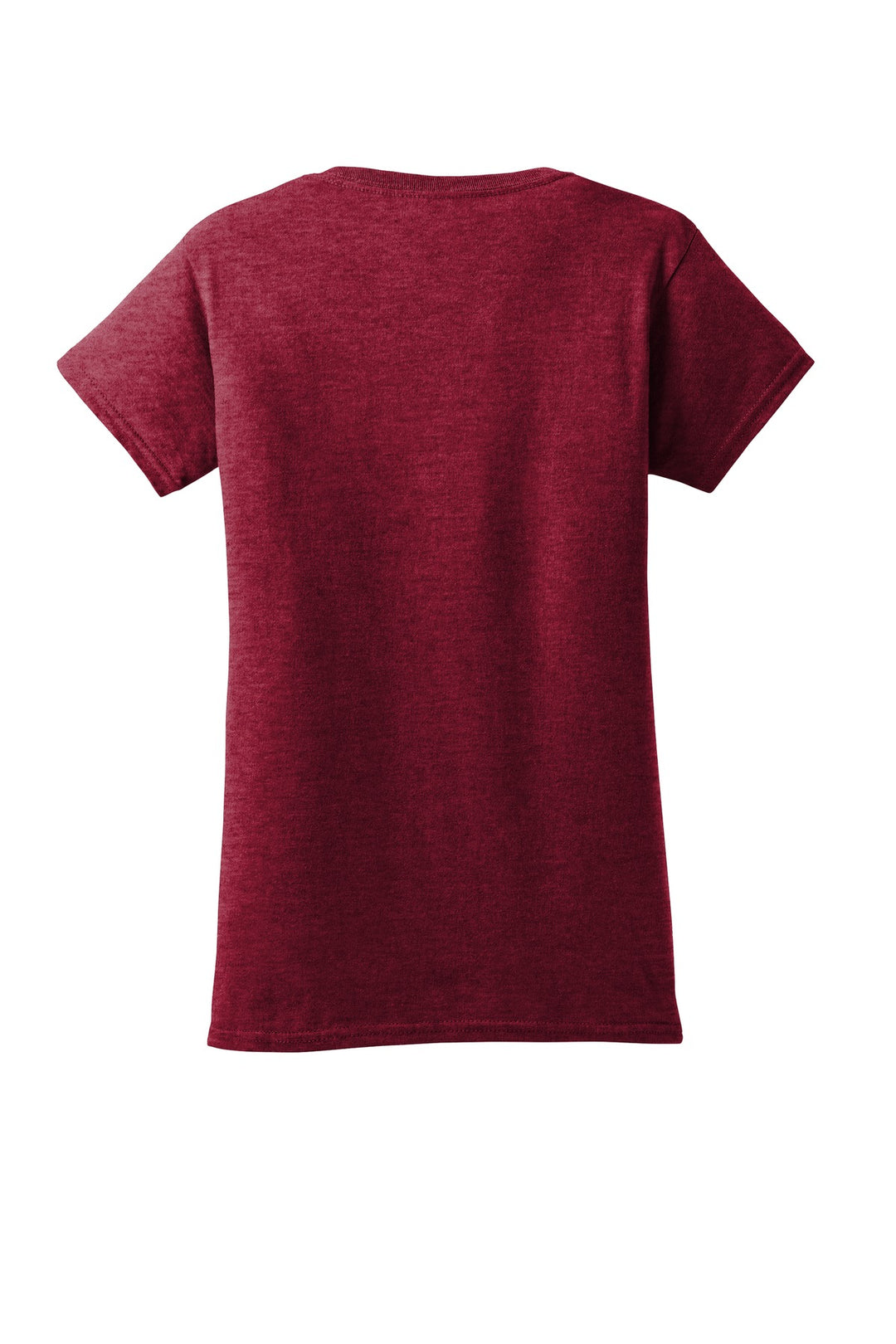 Rear View of Antqu Chry Red Gildan Softstyle Women's T-Shirt. 64000L