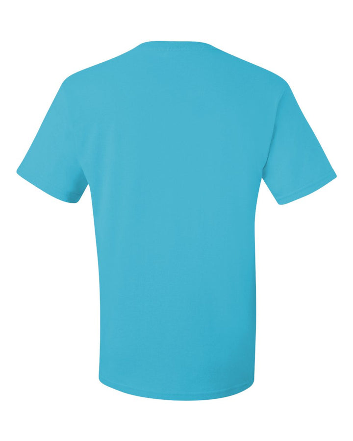 Rear View of Aquatic Blue Dri-Power® 50/50 T-Shirt - 29MR
