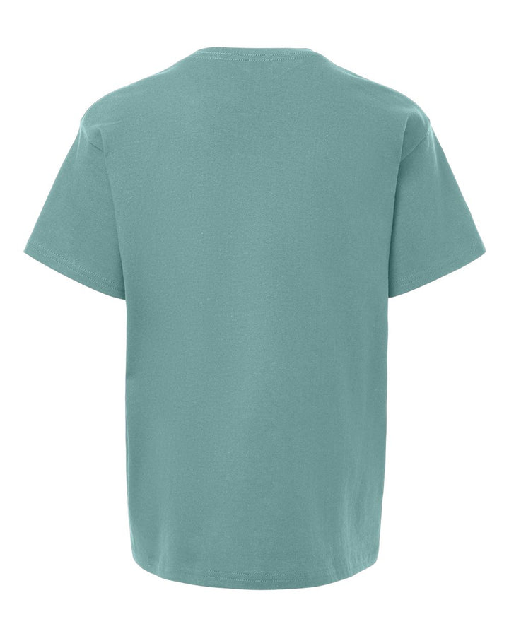 Rear View of Aquatic Heavy Cotton™ Youth T-Shirt - 5000B