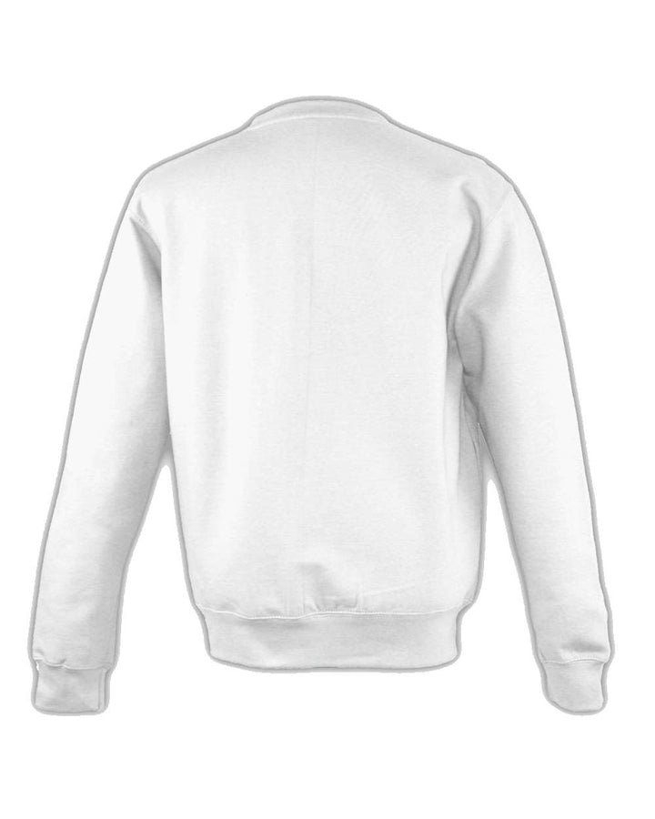 Rear View of Arctic White College Crewneck Sweatshirt - JHA030
