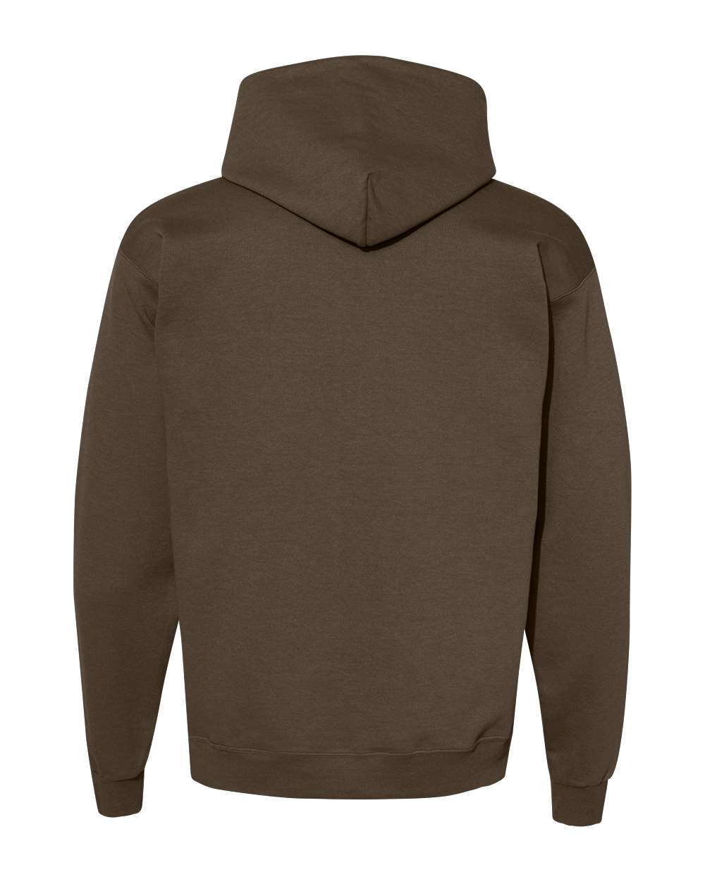 Rear View of Army Brown Ecosmart® Hooded Sweatshirt - P170