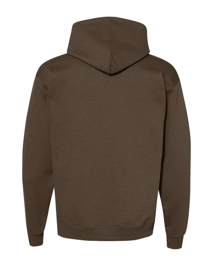 Rear View of Army Brown Ecosmart® Hooded Sweatshirt - P170