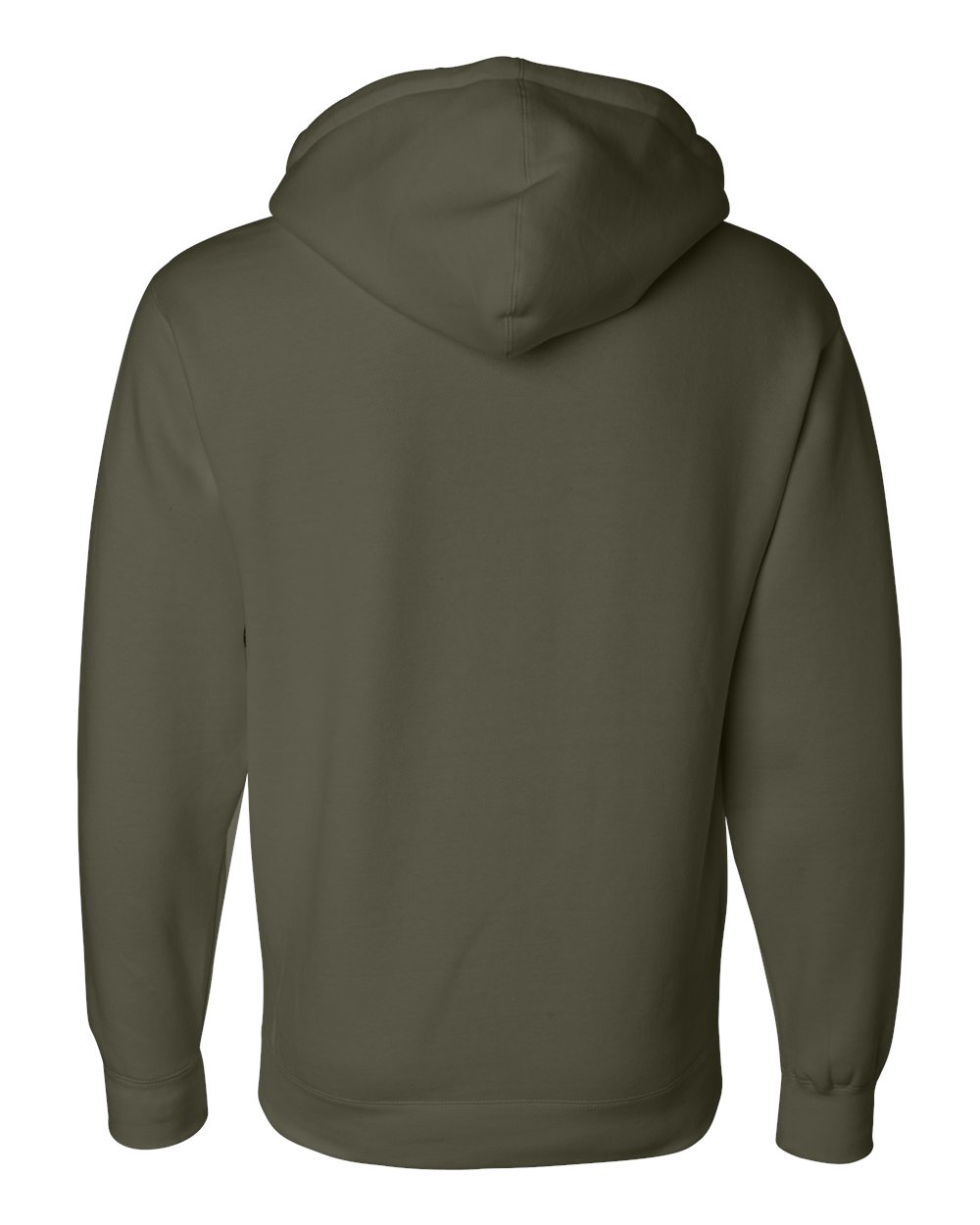 Rear View of Army Heavyweight Hooded Sweatshirt - IND4000