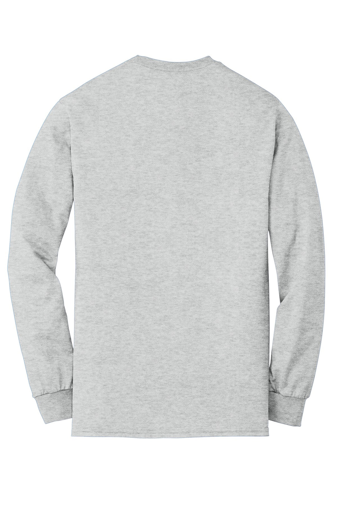 Rear View of Ash Grey Gildan - DryBlend 50 Cotton/50 Poly Long Sleeve T-Shirt. 8400