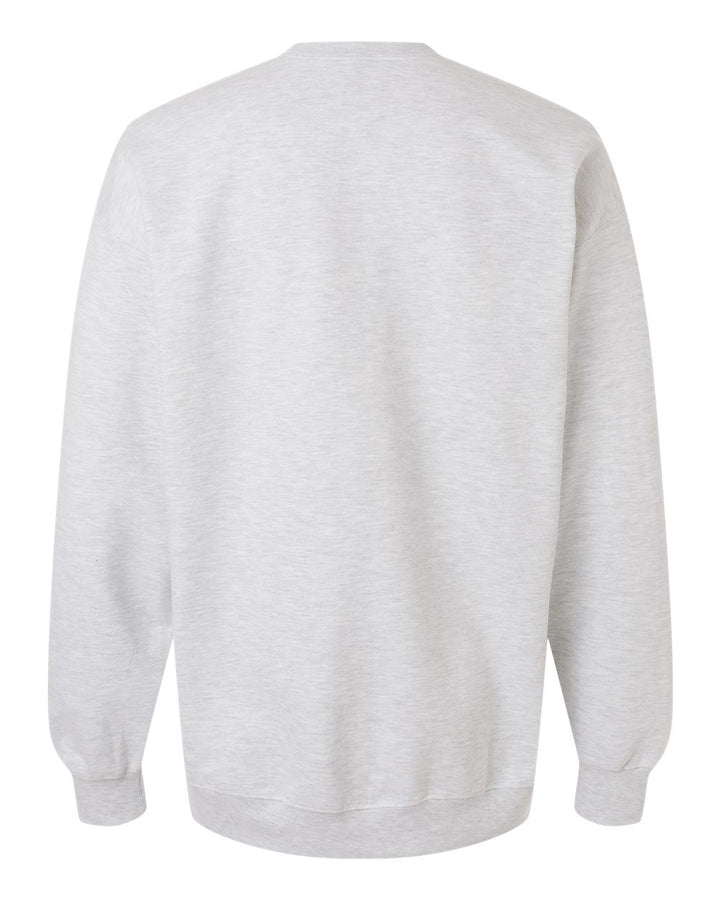 Rear View of Ash Grey Softstyle® Midweight Crewneck Sweatshirt - SF000