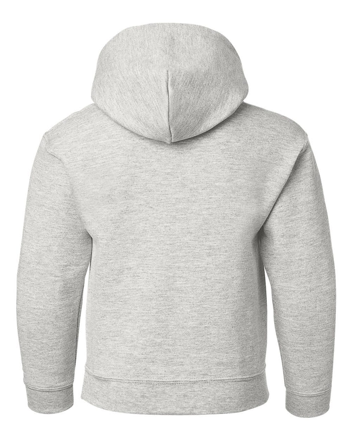 Rear View of Ash Heavy Blend™ Youth Hooded Sweatshirt - 18500B