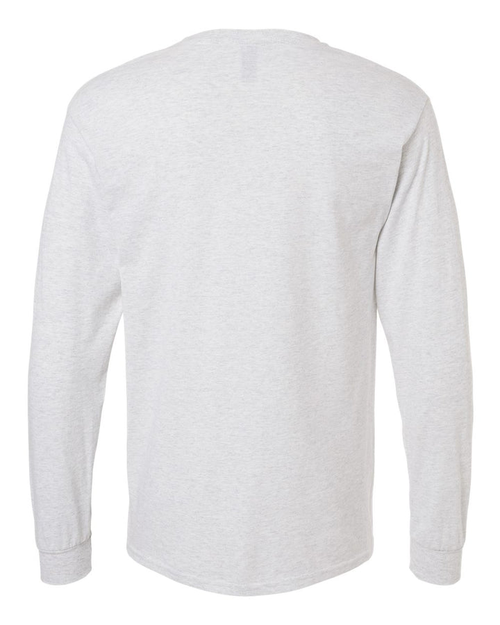 Rear View of Ash Heavy Cotton™ Long Sleeve T-Shirt - 5400