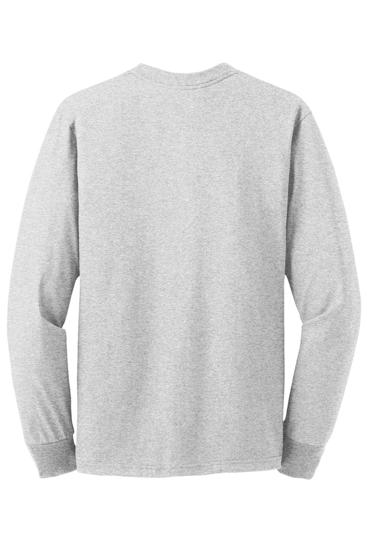 Rear View of Ash Jerzees - Dri-Power 50/50 Cotton/Poly Long Sleeve T-Shirt. 29LS