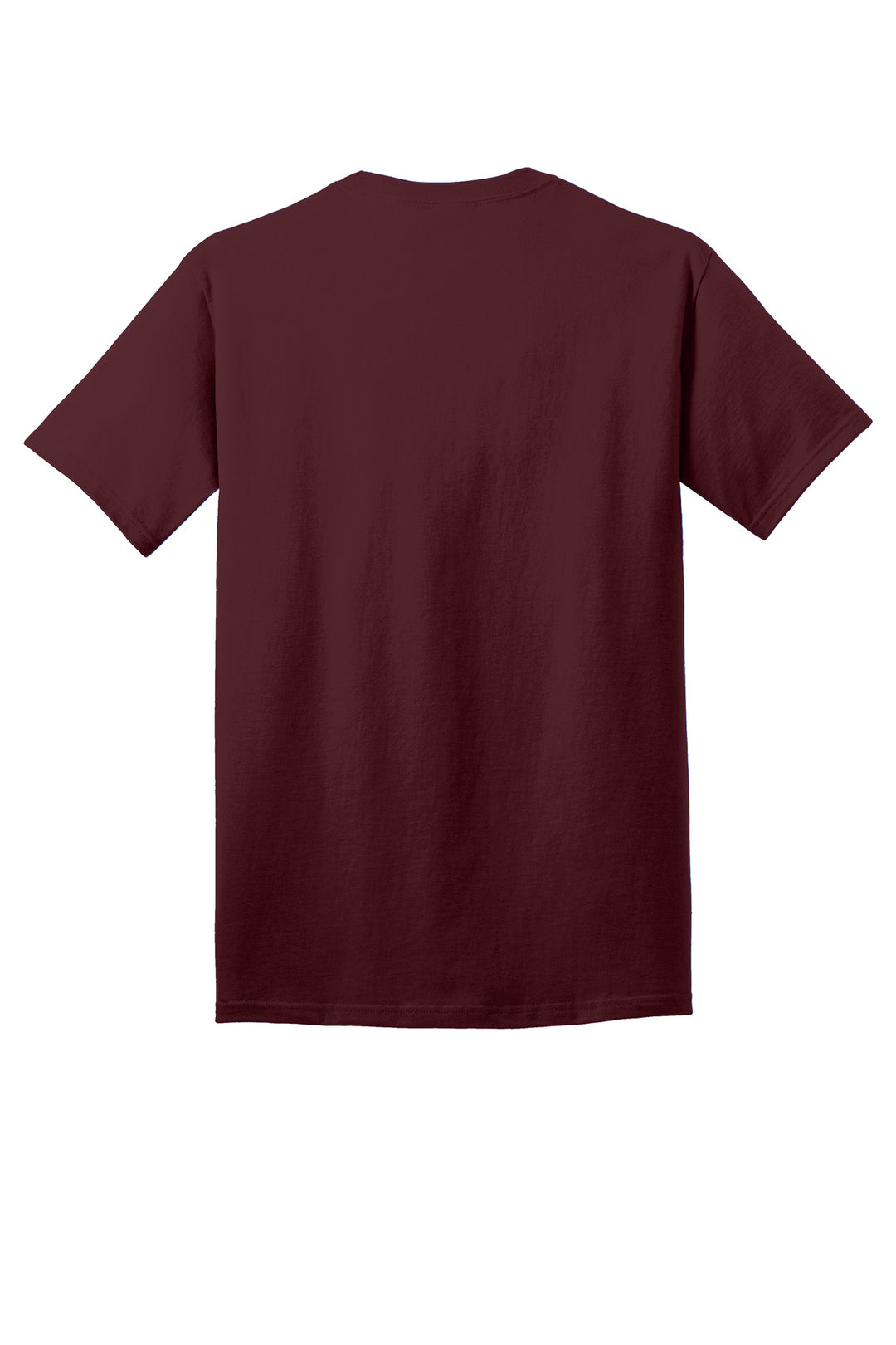 Rear View of Ath Maroon Port & Company - Core Cotton Tee. PC54