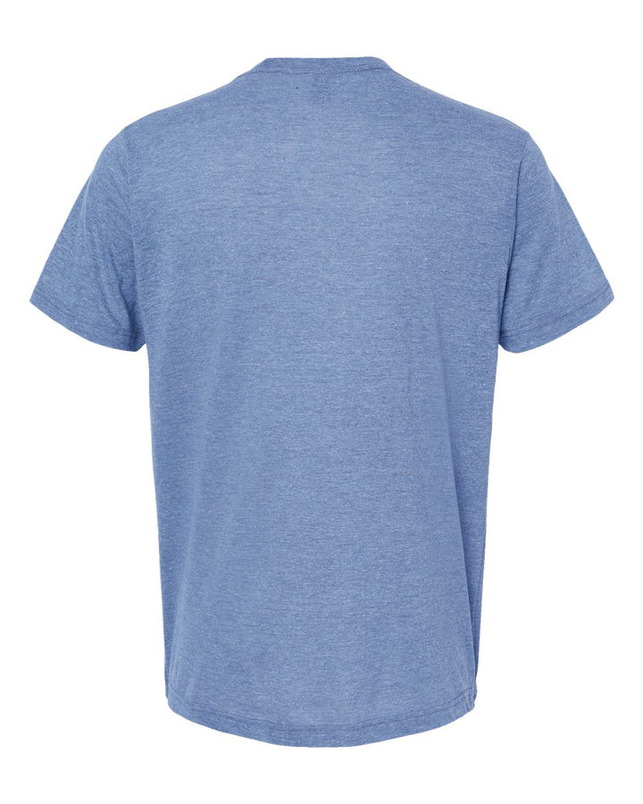 Rear View of Athletic Blue Tri Blend Tri-Blend T-Shirt - 254