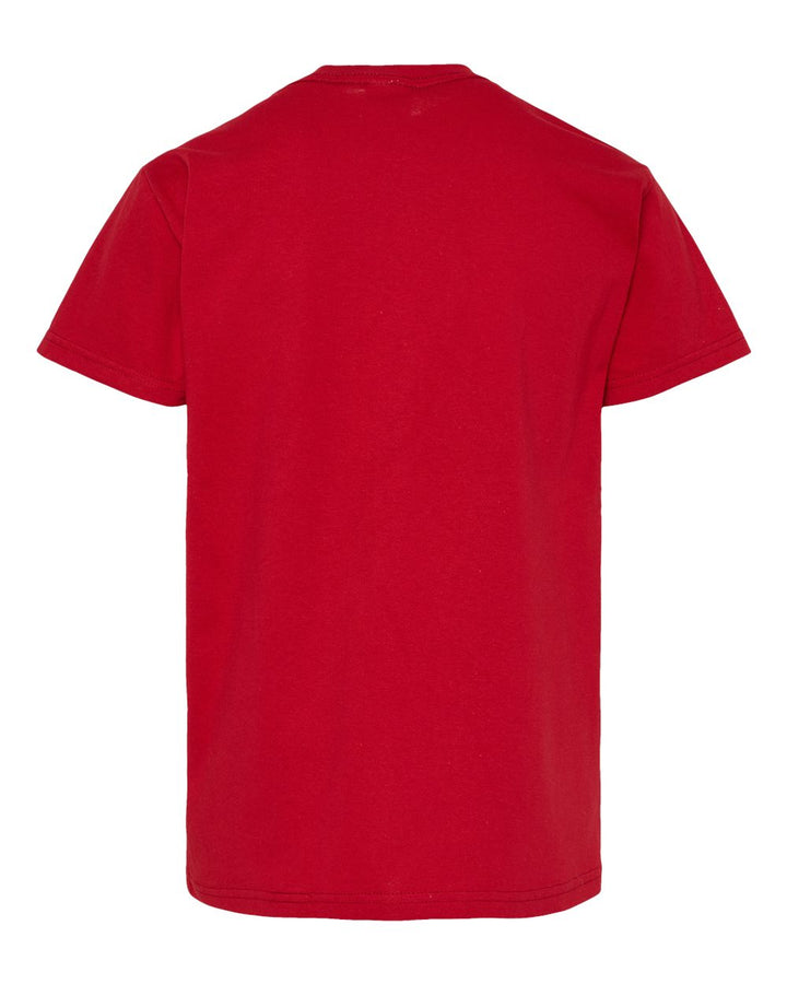 Rear View of Athletic Crimson Essential-T Youth T-Shirt - 5480