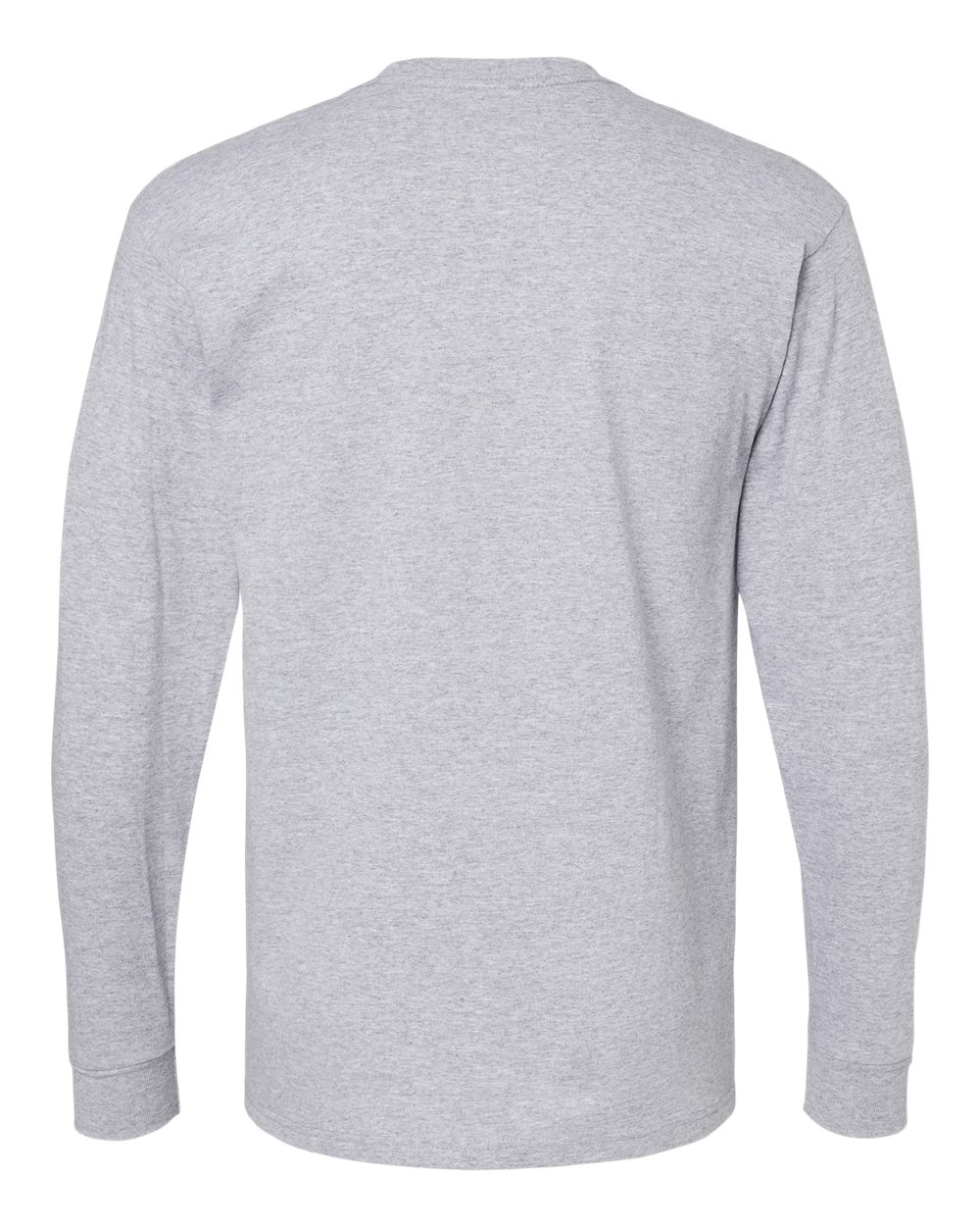 Rear View of Athletic Grey Gold Soft Touch Long Sleeve T-Shirt - 4820