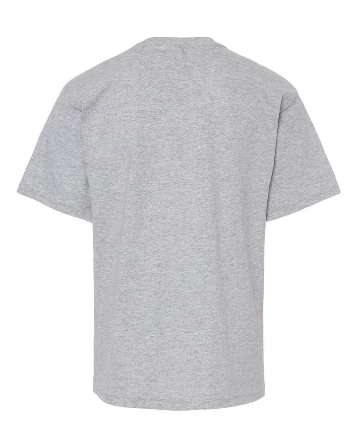 Rear View of Athletic Grey Youth Gold Soft Touch T-Shirt - 4850