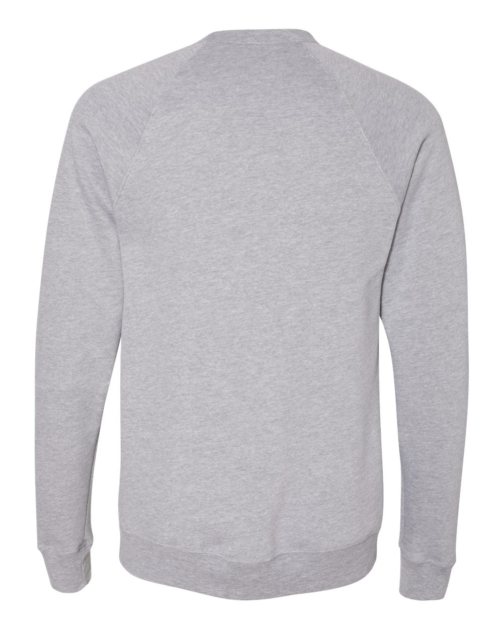 Rear View of Athletic Heather Sponge Fleece Raglan Crewneck Sweatshirt - 3901