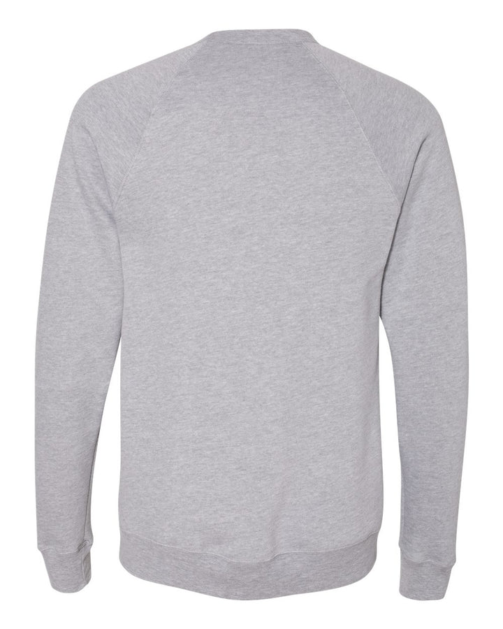 Rear View of Athletic Heather Sponge Fleece Raglan Crewneck Sweatshirt - 3901