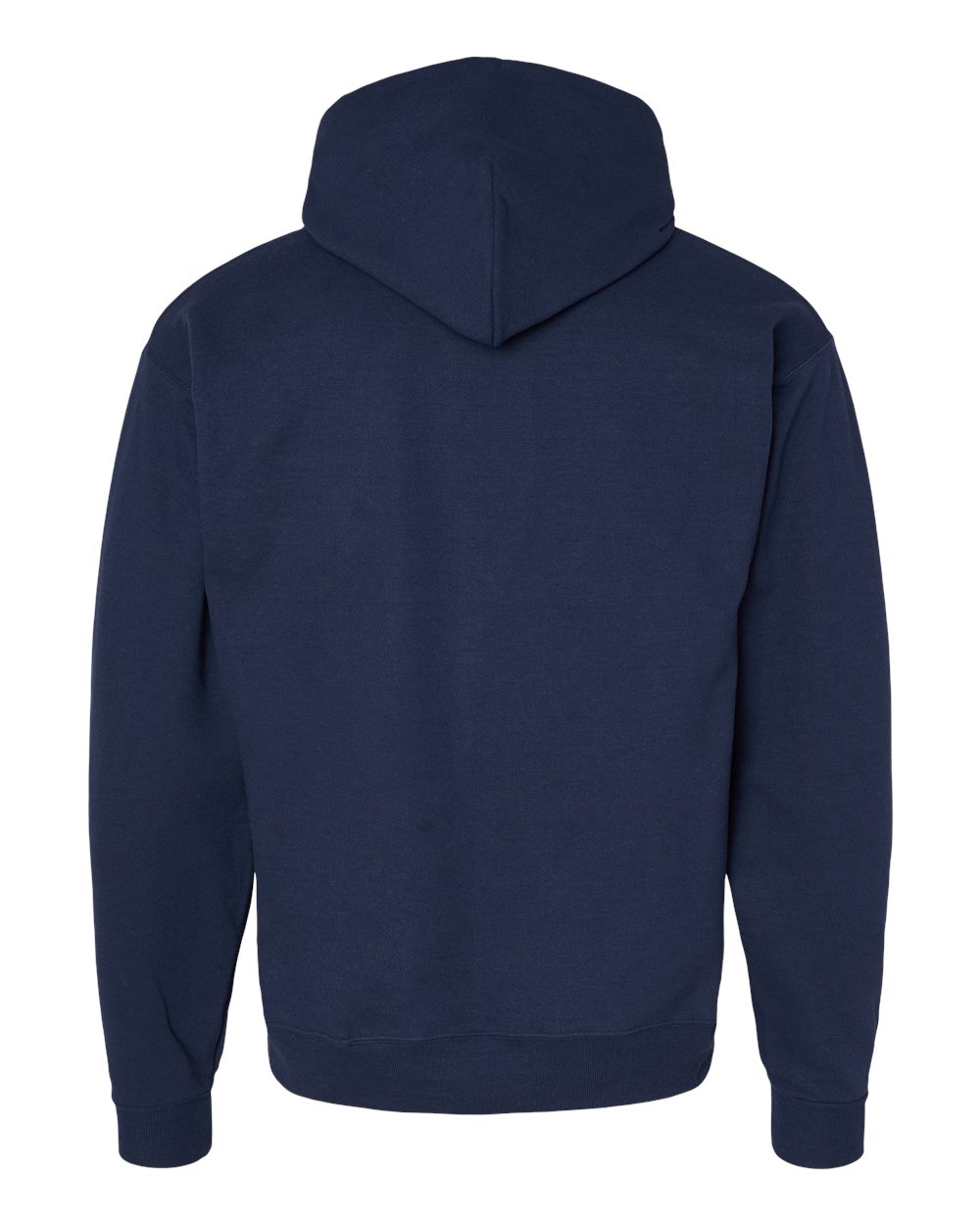 Rear View of Athletic Navy Ecosmart® Hooded Sweatshirt - P170