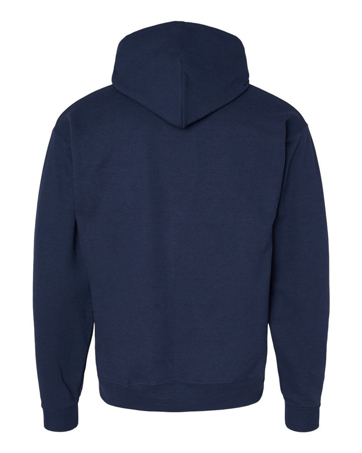 Rear View of Athletic Navy Ecosmart® Hooded Sweatshirt - P170