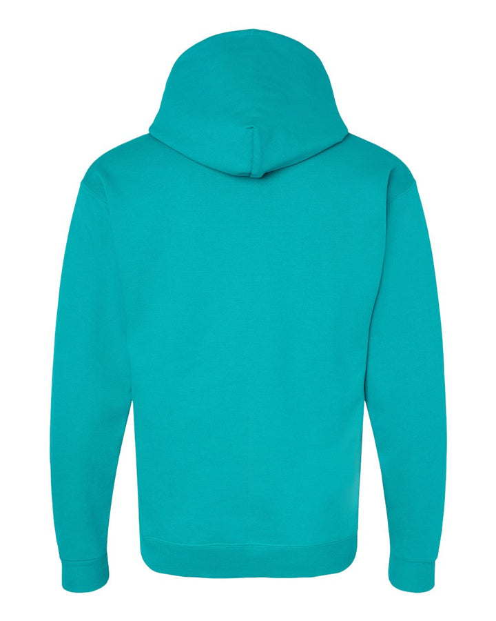 Rear View of Athletic Teal Ecosmart® Hooded Sweatshirt - P170