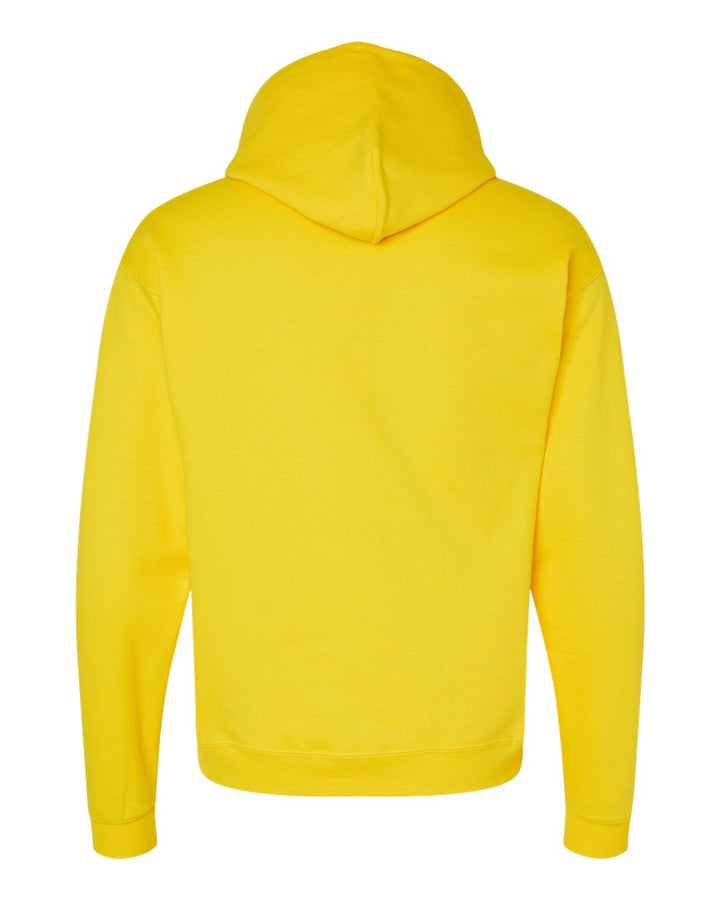 Rear View of Athletic Yellow Ecosmart® Hooded Sweatshirt - P170