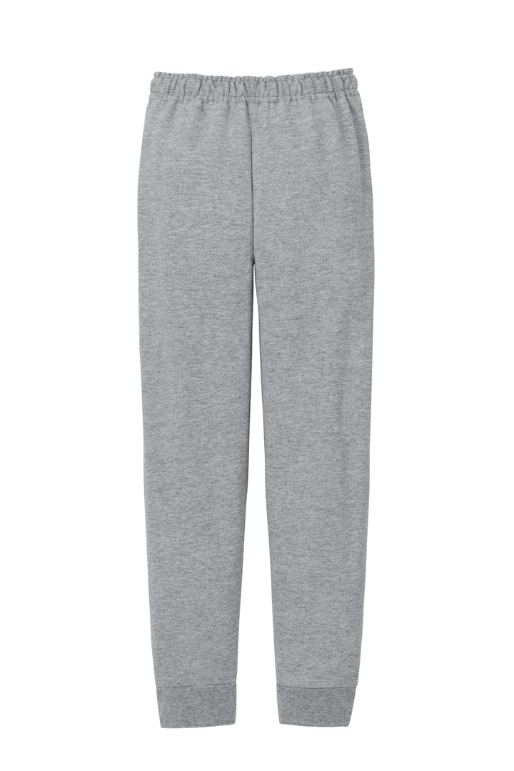 Rear View of AthlHthr Jerzees Youth NuBlend Jogger Sweatpant 975B