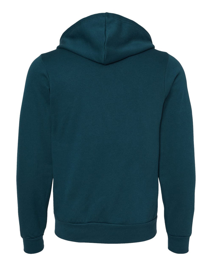 Rear View of Atlantic Sponge Fleece Full-Zip Hoodie - 3739
