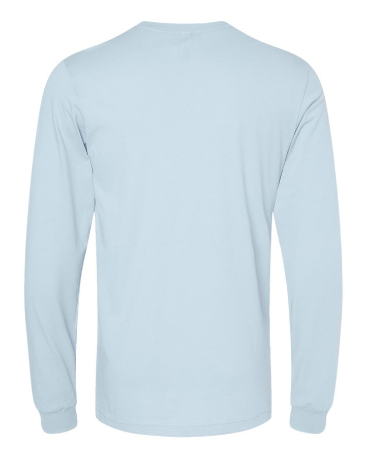 Rear View of Baby Blue Jersey Long Sleeve Tee - 3501