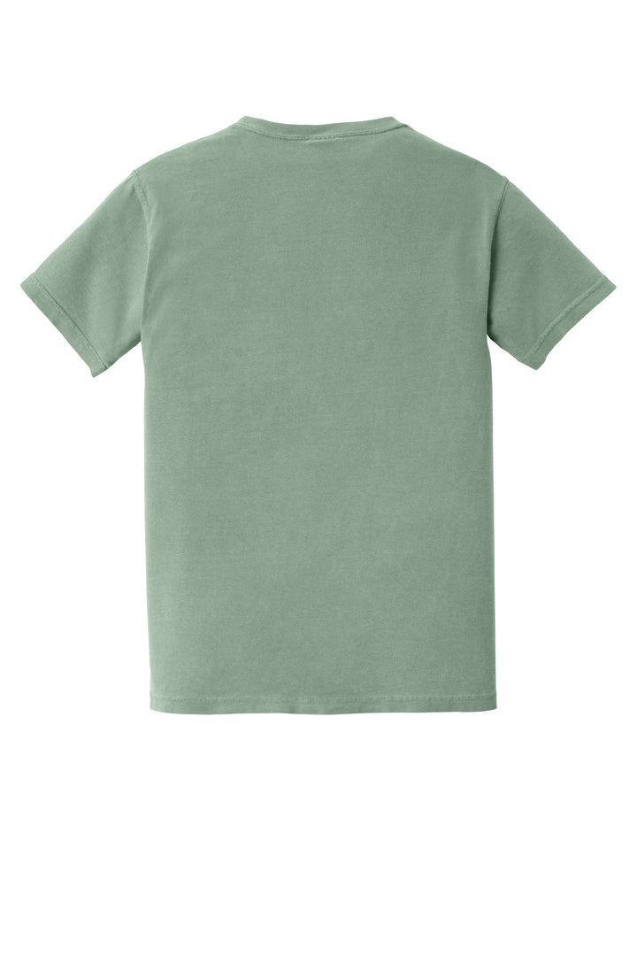 Rear View of Bay COMFORT COLORS Heavyweight Ring Spun Pocket Tee. 6030