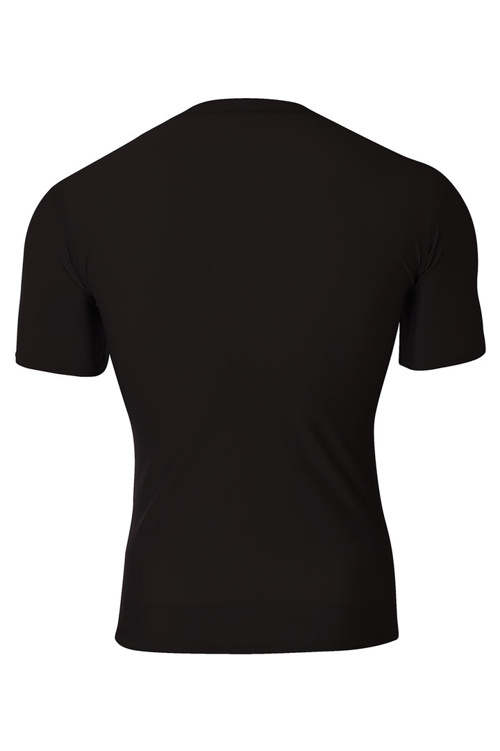 Rear View of Black A4 Compression Short Sleeve Tee A4N3130