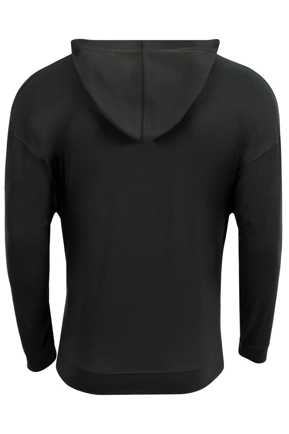 Rear View of Black A4 Softek Long Sleeve Hooded Tee A4N3528